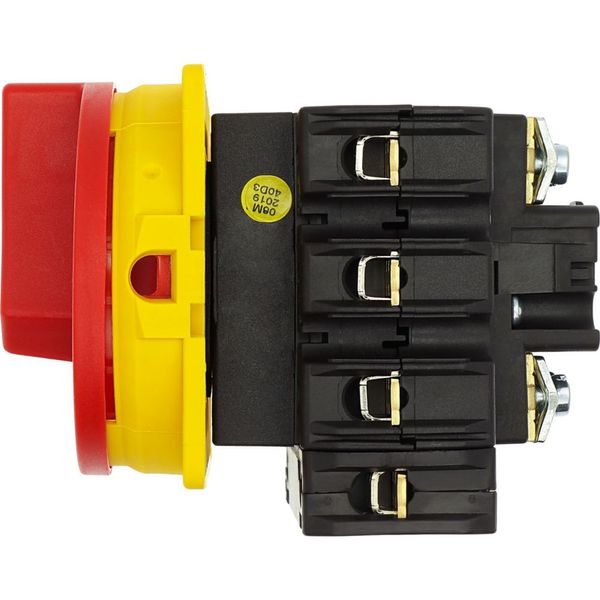 Main switch, P3, 63 A, flush mounting, 3 pole + N, Emergency switching off function, With red rotary handle and yellow locking ring, Lockable in the 0 image 15