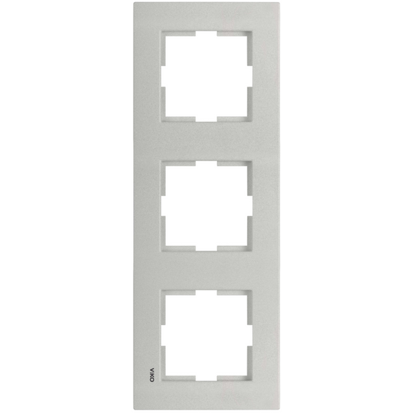 Novella Accessory Metallic White Three Gang Frame image 1
