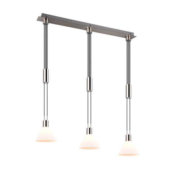 Stanley pendant 3-pc E27 brushed steel image 1