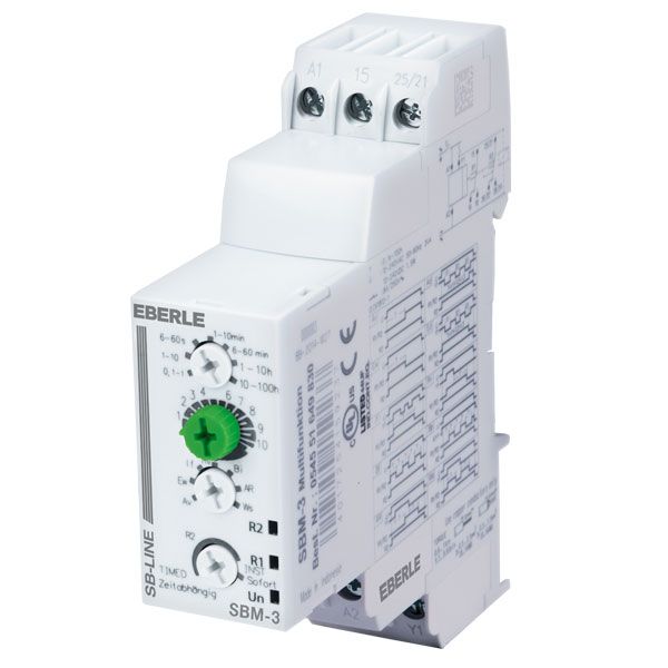 Time relay UC 12...240 V 50/60 Hz, 8 A, 2 changeover contacts, 0.1 sec.-100 hours. image 1