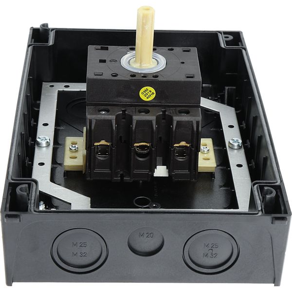 Main switch, P3, 63 A, surface mounting, 3 pole, STOP function, With black rotary handle and locking ring, Lockable in the 0 (Off) position, with asse image 37