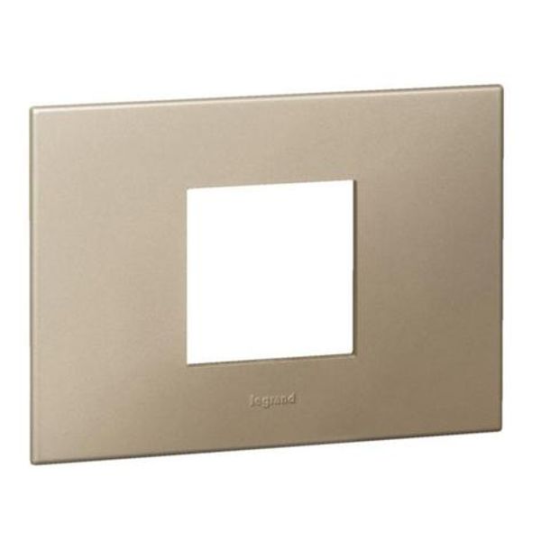 Italian / US standard plate Arteor square version 2 modules - champagne image 1