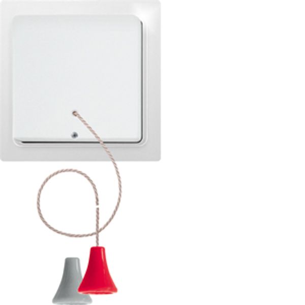 Wireless pull switch in E-Design65, pure white glossy image 1