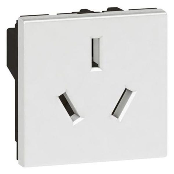 Arteor™ - Socket - Chinese - 10 A - 2P+E shuttered - 2 modules - White image 1