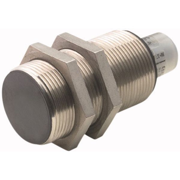Proximity switch, E57 Premium+ Series, 1 NC, 2-wire, 20 - 250 V AC, M30 x 1.5 mm, Sn= 10 mm, Flush, Stainless steel, Plug-in connection M12 x 1 image 1