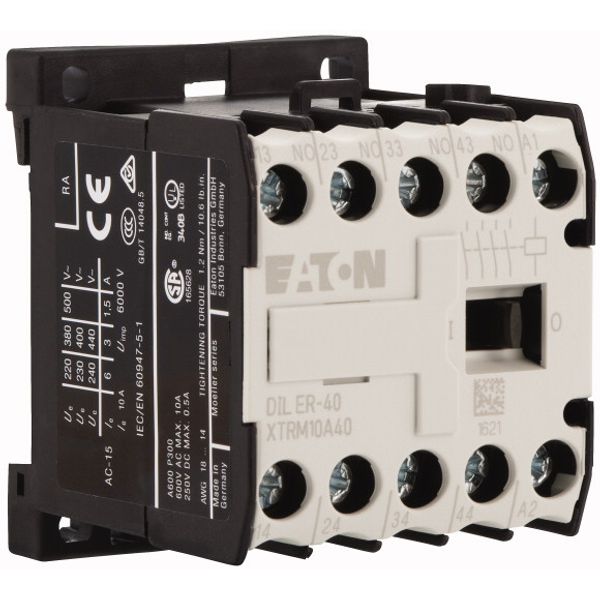 Contactor relay, 400 V 50 Hz, 440 V 60 Hz, N/O = Normally open: 4 N/O, Screw terminals, AC operation image 4