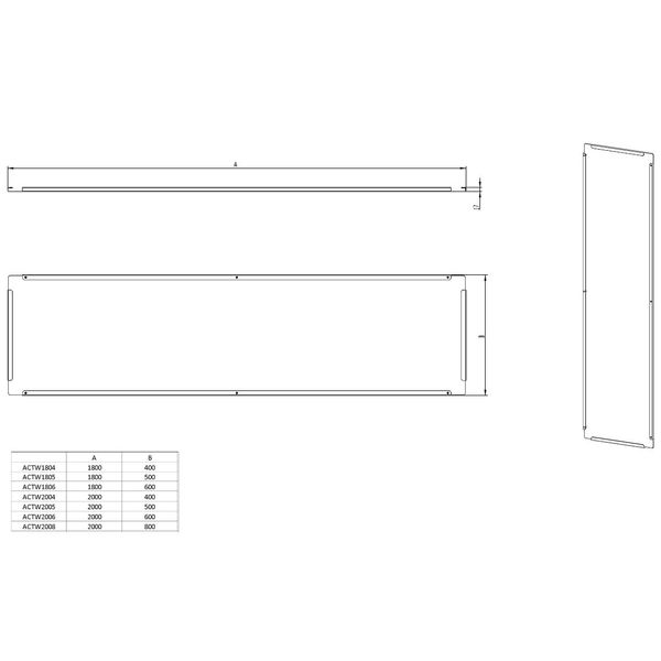 Divider panel H=1800 D=500 mm galvanized sheet steel image 4