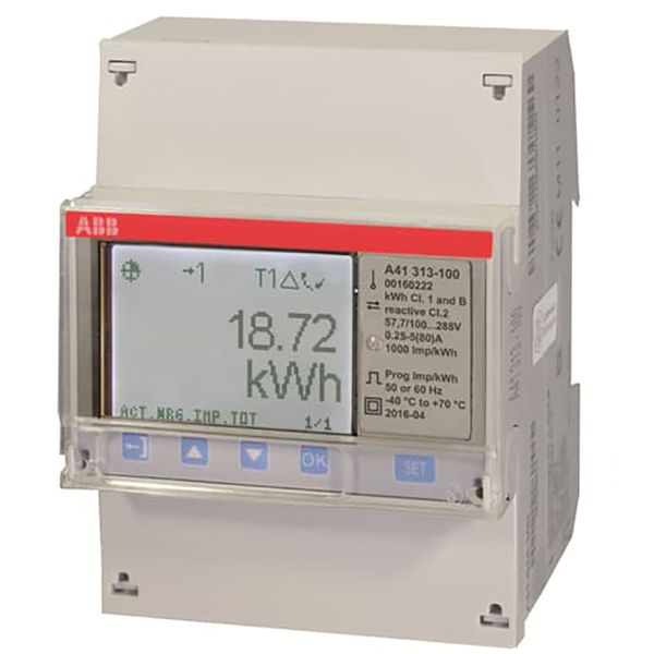 A41 313-100, Energy meter'Silver', M-bus, Single-phase, 80 A image 1