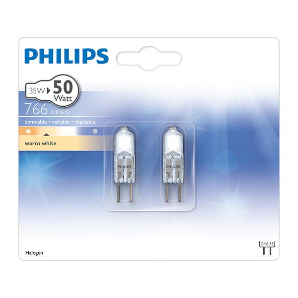 Halogen lamp Philips Halo Caps 35W GY6.35 12V CL 2BC/10 image 1