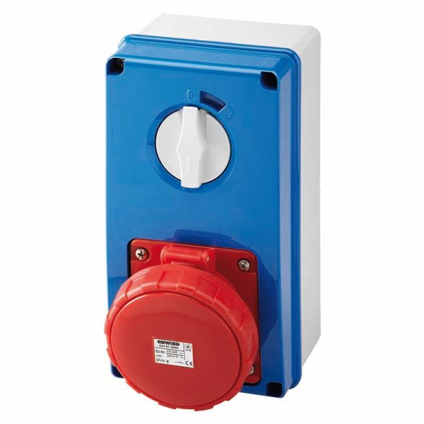 VERTICAL FIXED INTERLOCKED SOCKET OUTLET - WITH BOTTOM - WITHOUT FUSE-HOLDER BASE - 2P+E 63A 380-415V - 50/60HZ 9H - IP67 image 2