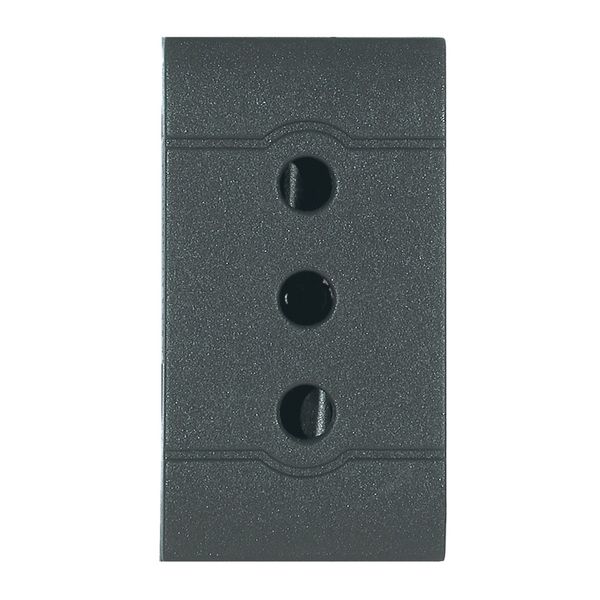 SOCKET ITAL.ST.2P+E 10A ANTHRACITE image 1