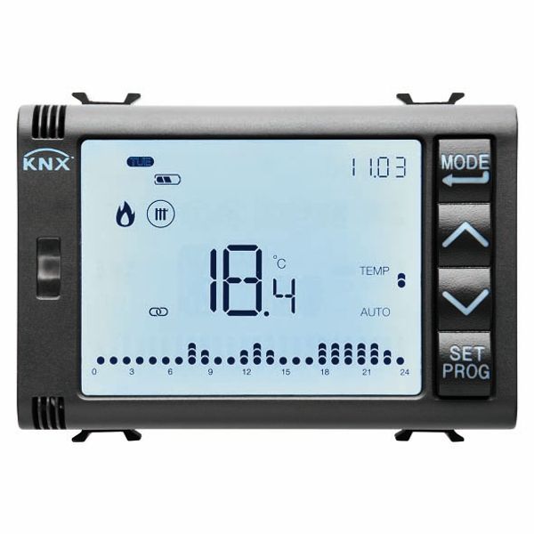 TIMED THERMOSTAT/PROGRAMMER WITH HUMIDITY MANAGEMENT - KNX - 3 MODULES - BLACK - CHORUS image 2