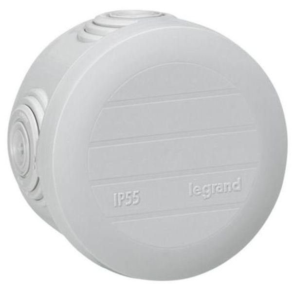 Round junction box - Ø60 mm, th. 40 mm - snap closure - gray image 1