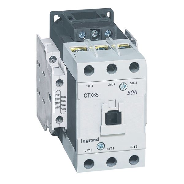 3-pole contactors CTX³ 65 - 50 A - 110 V~ - 2 NO + 2 NC - screw terminals image 1