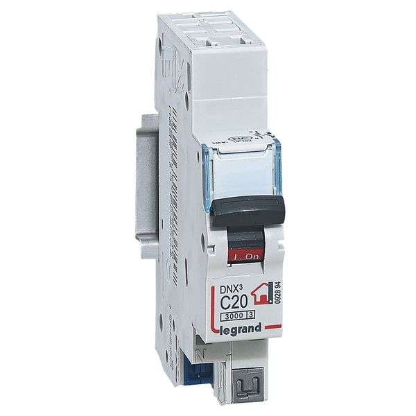 Phase + Neutral circuit breaker - 20A - automatic terminals - 1 module image 1