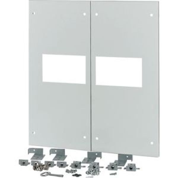 Front plate, 2xNZM4, 3p, fixed with mechanical interlock, W=800mm, grey image 4