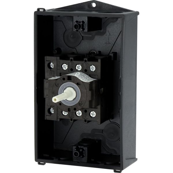 Main switch, P1, 25 A, surface mounting, 3 pole + N, STOP function, With black rotary handle and locking ring, Lockable in the 0 (Off) position image 50