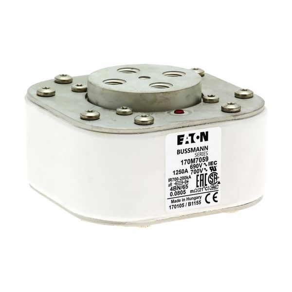 Fuse-link, high speed, 1250 A, AC 690 V, size 4, 67 x 105 x 105 mm, aR, IEC, single indicator image 23