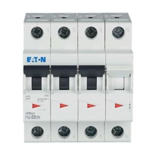 Miniature circuit breaker (MCB), 5 A, 3p+N, characteristic: D image 5