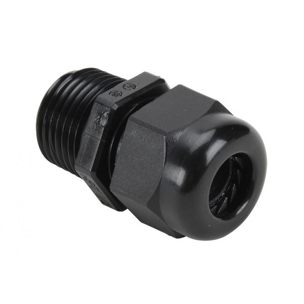 Cable gland, M25, 13-18mm, PA6, black RAL9005, IP68 (w Locknut and O-ring) image 1