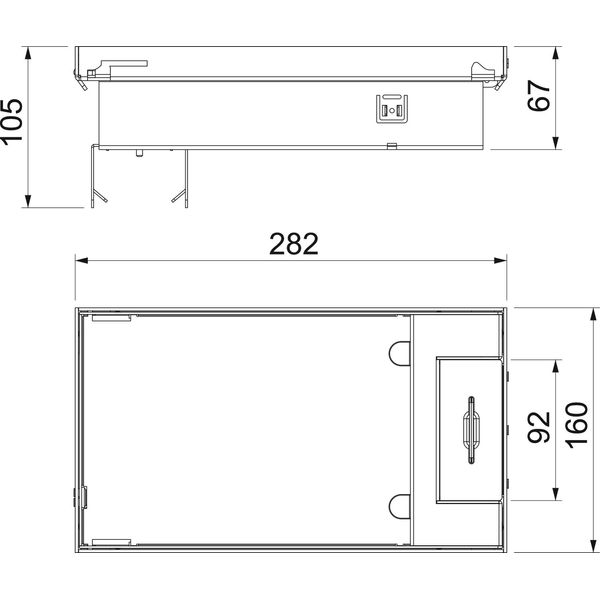 UKL 8 Service outlet for 4 x double Modul 45 282x160x70 image 2