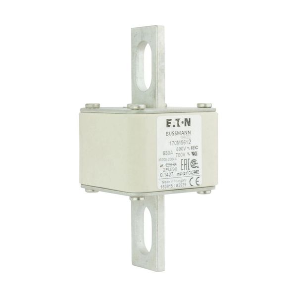 Fuse-link, high speed, 630 A, AC 690 V, size 2, 61 x 77 x 135 mm, aR, IEC, UL, no indicator, 90 mm centres image 15