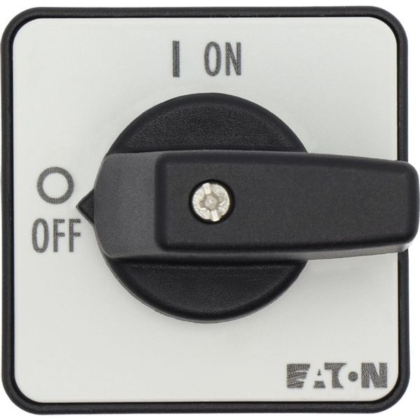 On-Off switch, T0, 20 A, flush mounting, 1 contact unit(s), 2 pole, with black thumb grip and front plate image 4