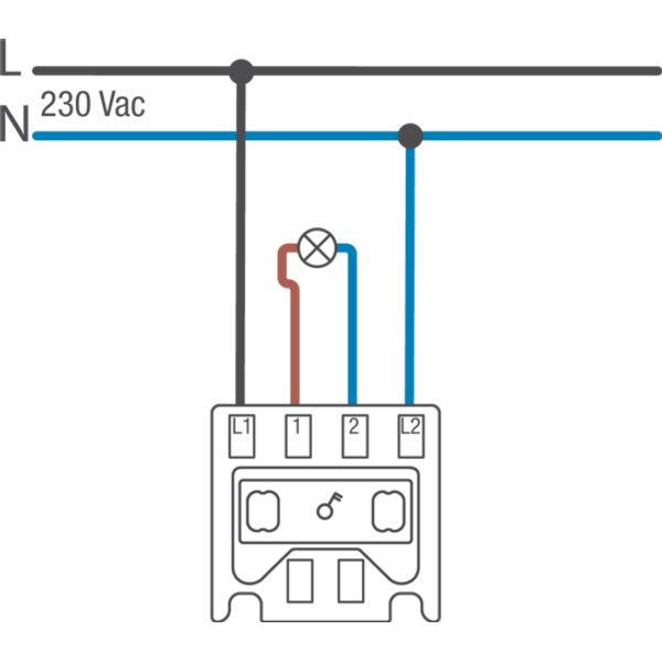 Splashproof two-pole switch 16 AX/250 Vac with screw terminals, grey image 2