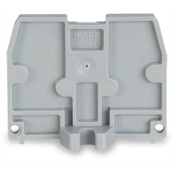 End plate with fixing flange M3 2.5 mm thick gray image 2