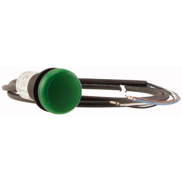 Indicator light, Flat, Cable (black) with non-terminated end, 4 pole, 1 m, Lens green, LED green, 24 V AC/DC image 4