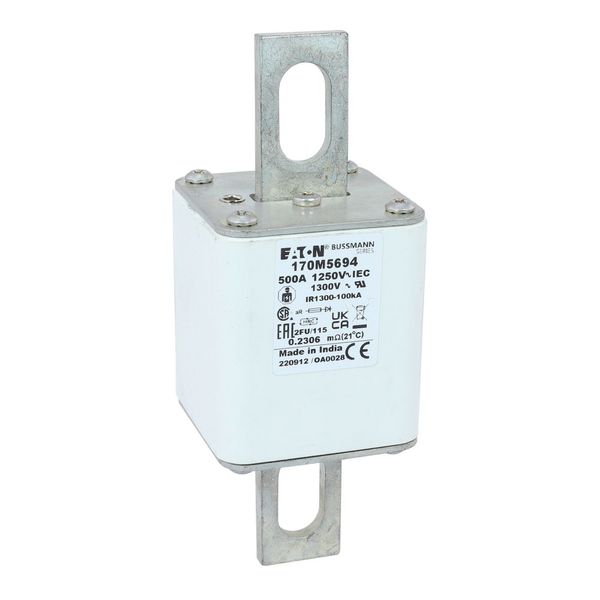 Fuse-link, high speed, 500 A, AC 1250 V, size 2, 61 x 77 x 160 mm, aR, IEC, UL image 17