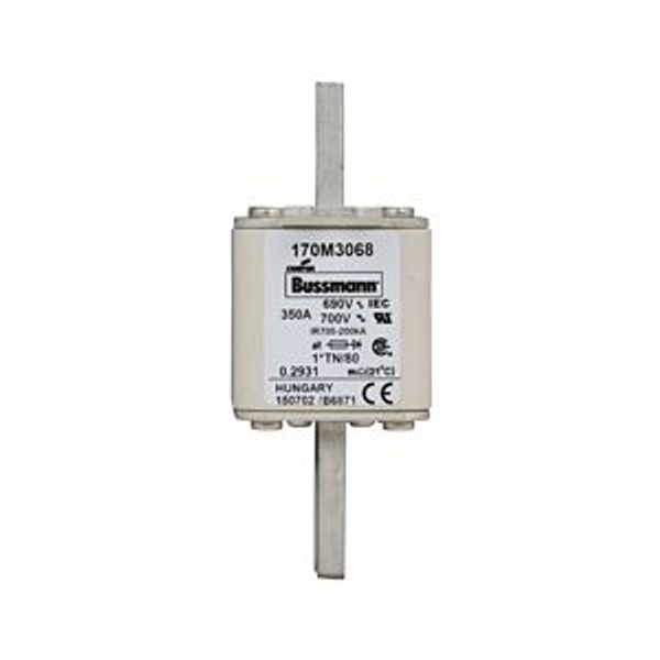 Fuse-link, high speed, 350 A, AC 690 V, compact DIN 1, 45 x 58 x 104 mm, aR, DIN, IEC, single indicator image 3