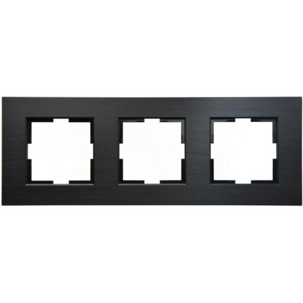 Novella Accessory Aluminium - Black Three Gang Frame image 1