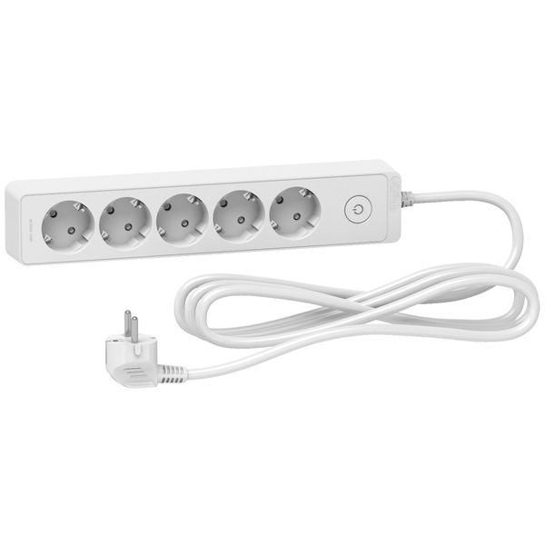 Unica extend - Schuko trailing lead - 5 gangs - white image 2