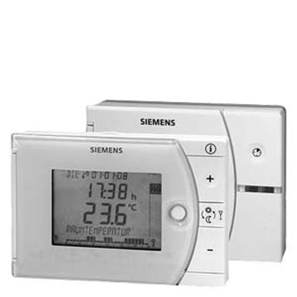 REV24RF/SET - Room thermostat with 2-point control and 7-day time switch, receiver with relay outputs (RF set), batteries, heating or cooling image 1