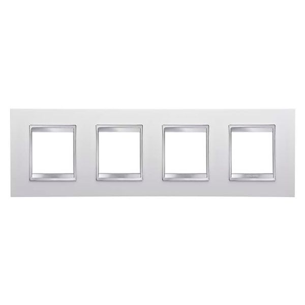 LUX INTERNATIONAL PLATE - IN TECHNOPOLYMER - 2+2+2+2 MODULES HORIZONTAL - WHITE - CHORUSMART image 2