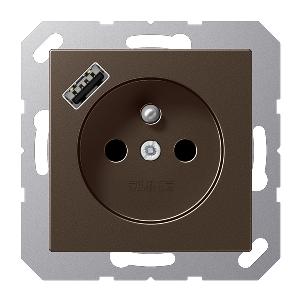 SCHUKO socket with USB type AC A1520F-18AMO image 1