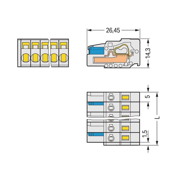 1-conductor female connector CAGE CLAMP® 2.5 mm² light gray image 2