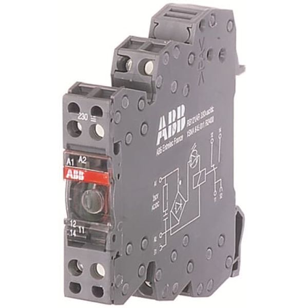 RB101R-24VUC Interface relay R600 1n/o,A1-A2=24VAC/DC,5-250VAC/60mA-6A,with integrated output contact protection image 2