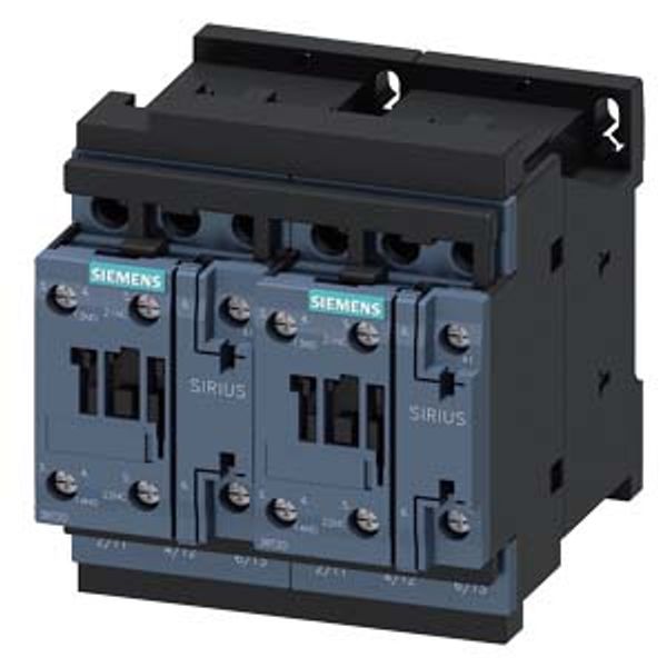 Reversing contactor assembly, AC-3, 4 kW/400 V, 24 V AC, 50/60 Hz, 3-pole, S0 image 1