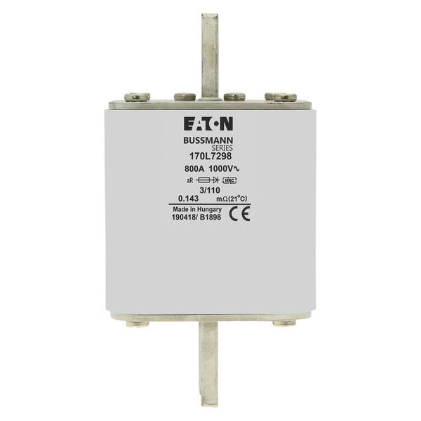 Fuse-link, high speed, 1000 A, AC 1000 V, Size 3, 76 x 90 x 141 mm, aR, DIN, IEC, visual indicator image 6