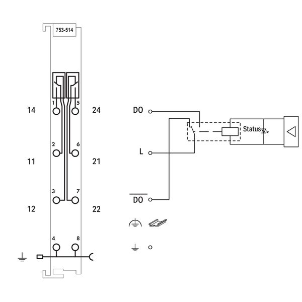 2-channel relay output module AC 125 V, DC 30 V light gray image 6