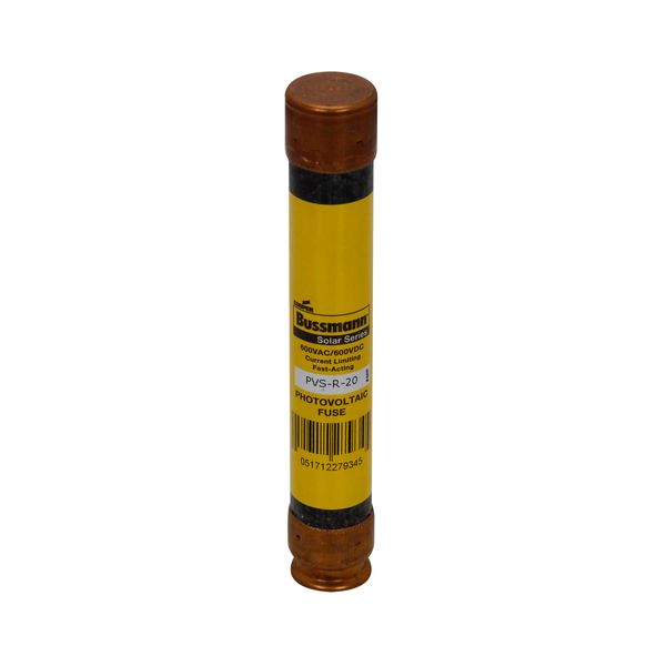 Fast-Acting Fuse, Current limiting, 20A, 600 Vac, 600 Vdc, 200 kAIC (RMS Symmetrical UL), 10 kAIC (DC) interrupt rating, RK5 class, Blade end X blade end connection, 0.81 in diameter image 6