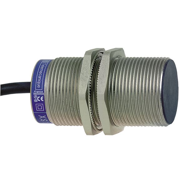 inductive sensor XS1 M30, L60mm, brass, Sn10mm, 12..24VDC, cable 2m image 1