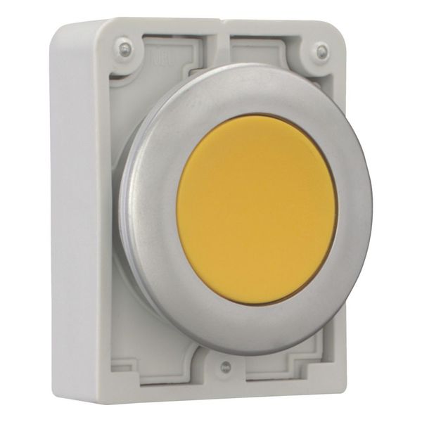 Pushbutton, RMQ-Titan, Flat, momentary, yellow, Blank, Metal bezel image 6