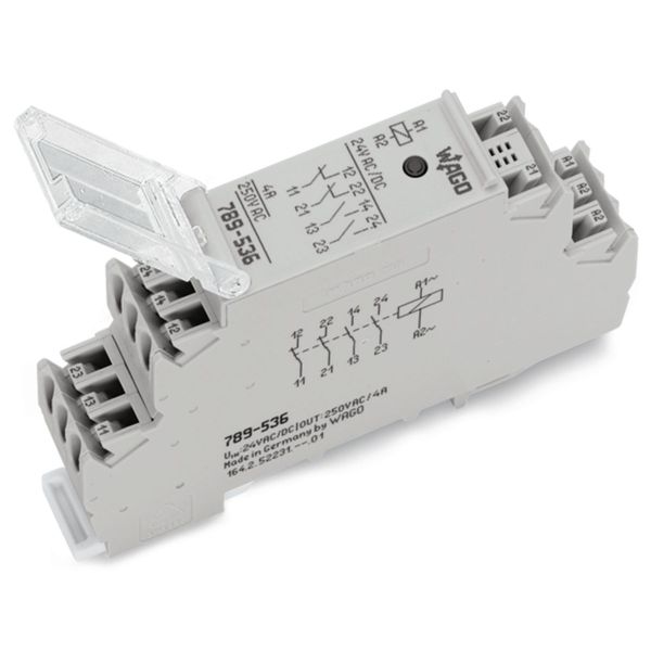 Relay module Nominal input voltage: 24 V AC/DC 4 make contacts gray image 1