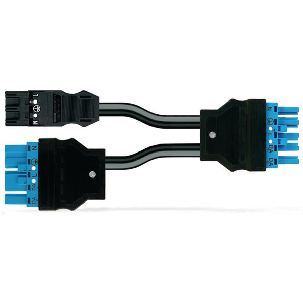 pre-assembled Y-cable Cca 2 x plug/socket black/blue image 1