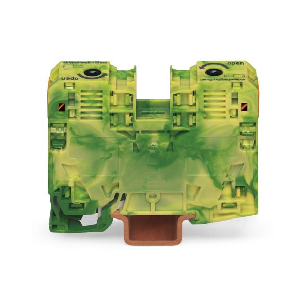 2-conductor ground terminal block 35 mm² lateral marker slots green-ye image 1