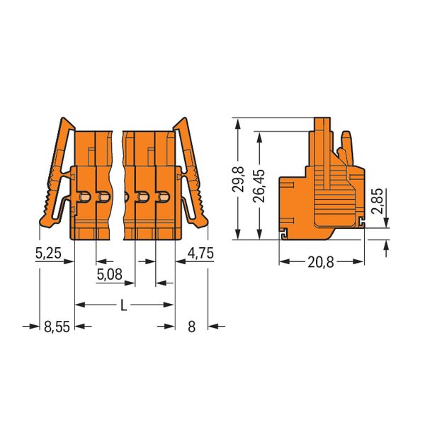 2-conductor female connector Push-in CAGE CLAMP® 2.5 mm² orange image 4