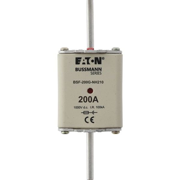 Fuse-link, high speed, 200 A, DC 1000 V, NH2, 54 x 61 x 150 mm, gBat, IEC, blade connection image 1